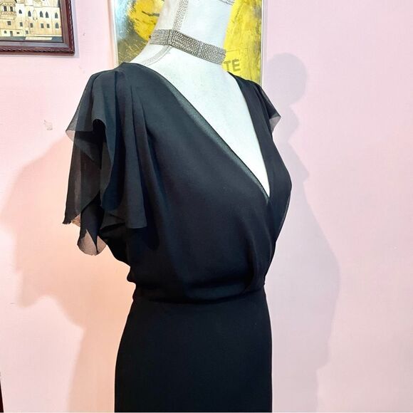 💥Host Pick!💥 NWT Erin by Erin Fetherston Black Contessa Chiffon Gown - Picture 8 of 10